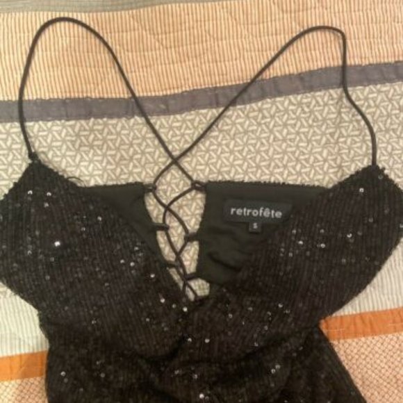 Retroféte; Size S; Authentic Black Sequin Designer Dress! - Picture 8 of 13